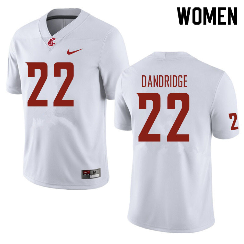 Women #22 Matthew Dandridge Washington State Cougars Football Jerseys Sale-White - Click Image to Close
